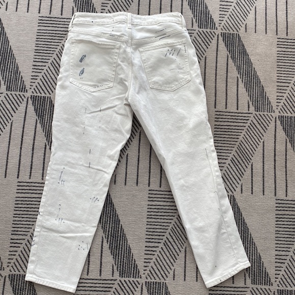 👀🤩High Waist OG Straight Paint Splatter White Ankle Jeans - Picture 5 of 9